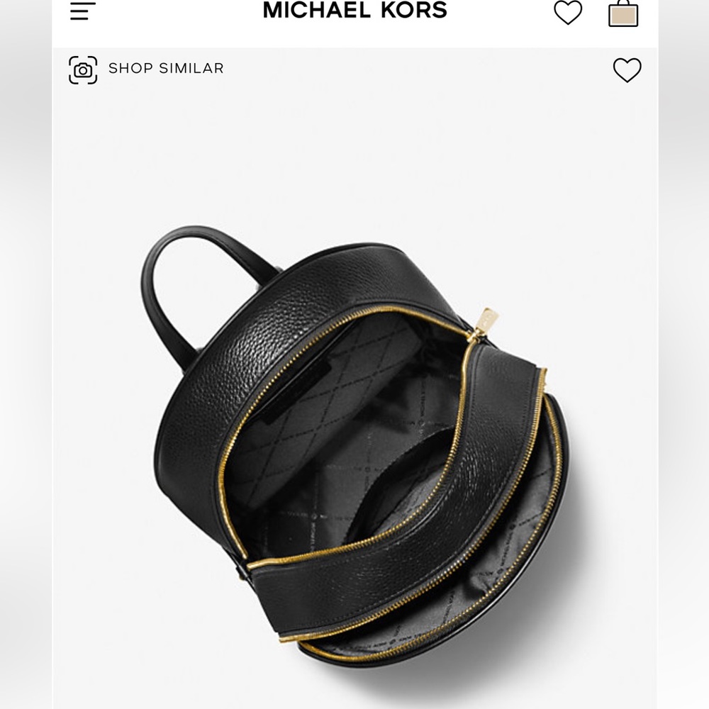 NWT! Michael Kors Adina Medium Black Pebbled Leather Backpack - Picture 13 of 14